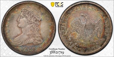 1839 50C Capped Bust VF35