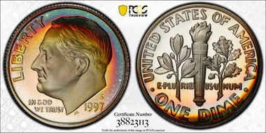 1997-S 10C Silver PR68DCAM