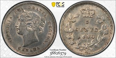 1890-H 5C Blundered I's Repunched C N1
