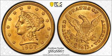 1907 $2.50 MS64+