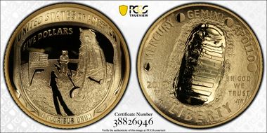 2019-W $5 Apollo 11 50th Anniversary PR70DCAM