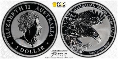 2020-P $1 Wedge-Tailed Eagle First Strike MS70
