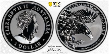 2020-P $1 Wedge-Tailed Eagle First Strike MS70
