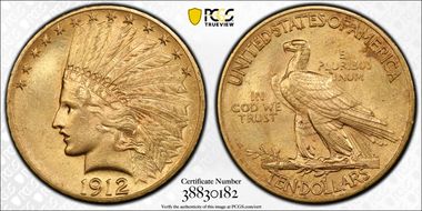 1912 $10 MS62