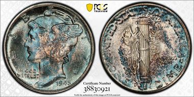 1945-D 10C MS67+