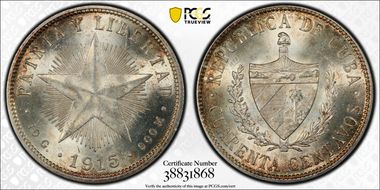 1915 40C Low Relief MS64