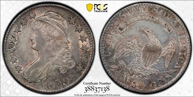 1823 50C Patched 3 AU53