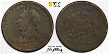 1783 1C Washington, Unity States F15BN