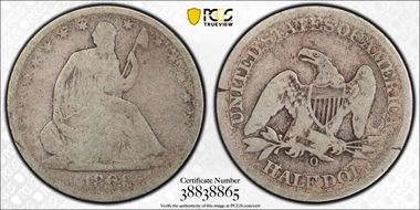 1861-O 50C W-15, CSA, Speared Olive G4