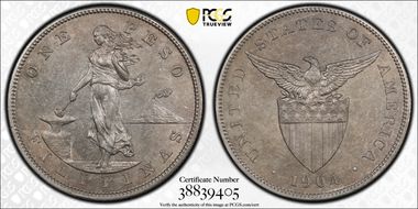 1904 Peso KM-168  Ag MS62