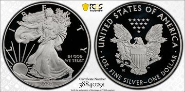 2020-W  $1 Silver Eagle First Strike PR70DCAM