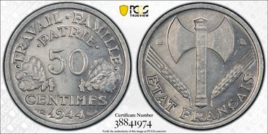 1944-B 50C Gad-425 F-196 MS65