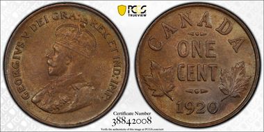 1920 1C Small Cent MS63BN