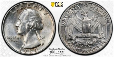 1964-D 25C Type C Reverse, FS-901 MS62