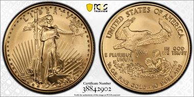 2007-W $10 Burnished Gold Eagle SP70