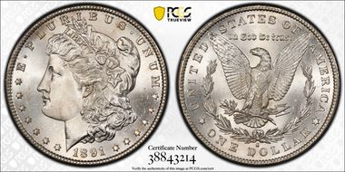 1891-S $1 MS65+ 