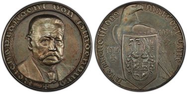 1934 Medal Hindenburg - Eagle Ag Matte SP64