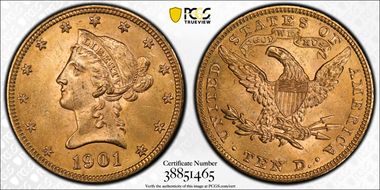 1901 $10 MS64+