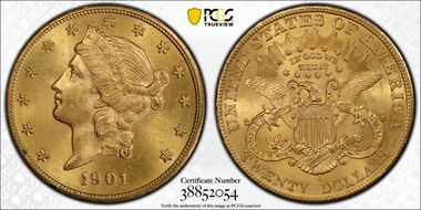 1901-S $20 MS64