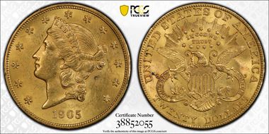 1905 $20 MS62