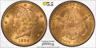 1896 $20 MS63