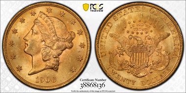 1900 $20 MS64