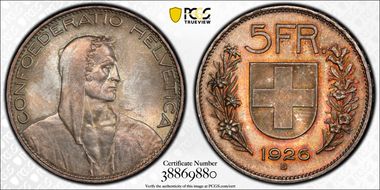 1926 B 5 Fr MS66+