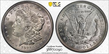 1921 $1 Morgan MS63