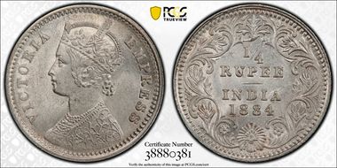 1884-C 1/4 Rup SW-6.273 MS63