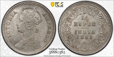 1883-C 1/4 Rup SW-6.270 MS64