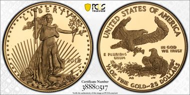 2018-W $25 Gold Eagle PR69DCAM