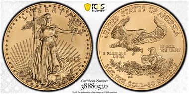 2012-W $50 Burnished Gold Eagle SP70