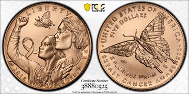 2018-W $5 Breast Cancer Awareness MS70