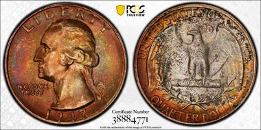 1947-S 25C MS66
