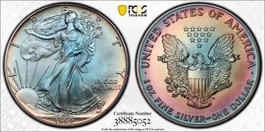 1992 $1 Silver Eagle MS68