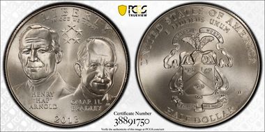 2013-D 50C 5 Star Generals Arnold, Bradley MS70