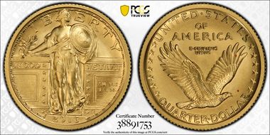 2016-W 25C 100th Anniversary Gold SP69