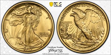 2016-W 50C 100th Anniversary Gold SP69