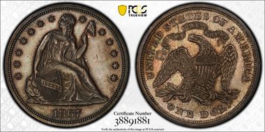 1867 $1 MS61