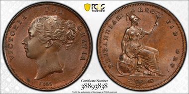 1855 1D S-3948 Ornamental Trident MS65BN