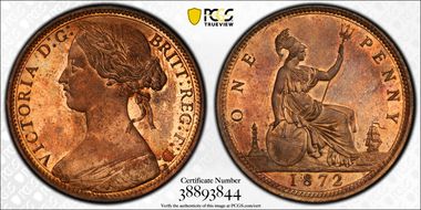 1872 1D S-3954 MS64+ RB