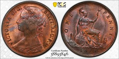 1878 1D S-3954 MS64+ RB