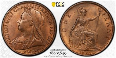 1898 1D S-3961 MS65RB