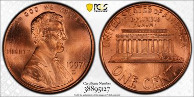 1997-D 1C MS67+ RD
