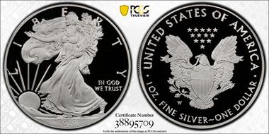 2020-W  $1 Silver Eagle First Day of Issue FUN Show PR69DCAM