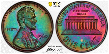 1960 1C Large Date PR67BN