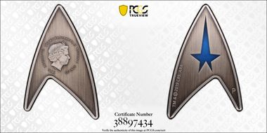 2019-P $3 Starfleet Command Emblem Holey Dollar & Delta MS69