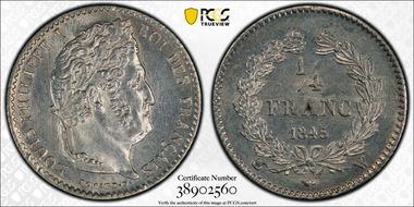1845-W 1/4 Fr Gad-355 MS63