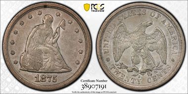 1875-S 20C AU55