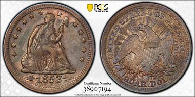 1853 25C Arrows and Rays N1